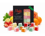 Mughe Gourmet Turkish Delight Candy Elegant Gift Box - 7oz/200g - Halal, Vegan Lokum Fruit Flavors Rose, Strawberry, Lemon, Orange, Mint - Gifts