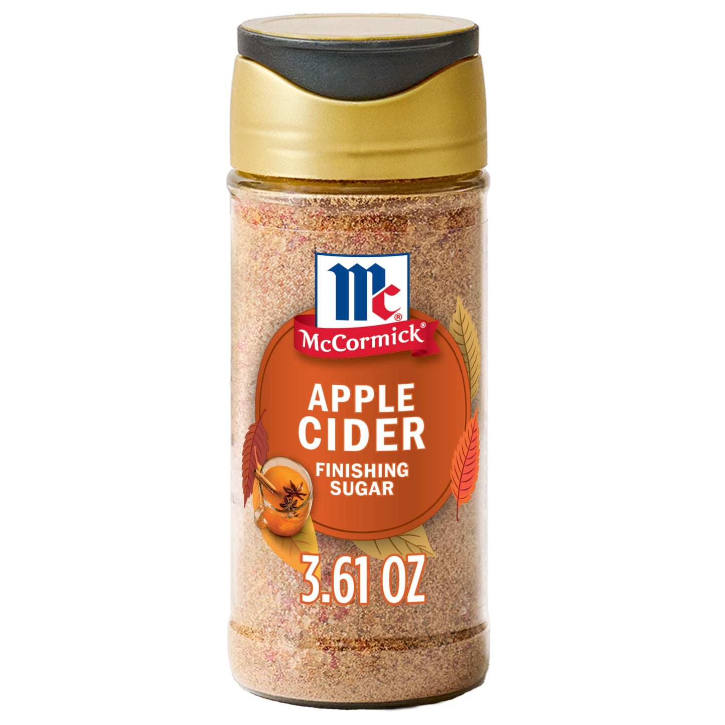 McCormick Finishing Sugar, Apple Cider, Limited Edition, Sweet Blend of Tart Apple and Warm Spices, For French Toast, Cookies, Muffins, Pancakes, Donuts, and More, 3.61 oz
