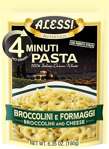 Alessi 4 Minute Pasta (Broccolini & Cheese, 6.35 Ounce (Pack of 1))