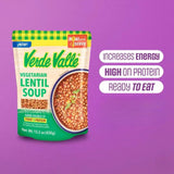 Verde Valle Vegetarian Lentil Soup Fresh Ready to Eat 15.2 oz (Pack of 1), Authentic Mexican Prepared Meal, Sopa de Lentejas, Protein, Fiber, Carrots