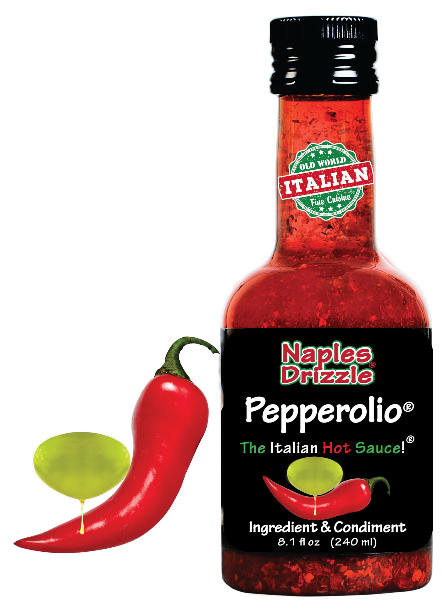 Pepperolio - Condiment & Ingredient - "The Italian Hot Sauce." Extra Virgin Olive Oil-Red Pepper Drizzle.
