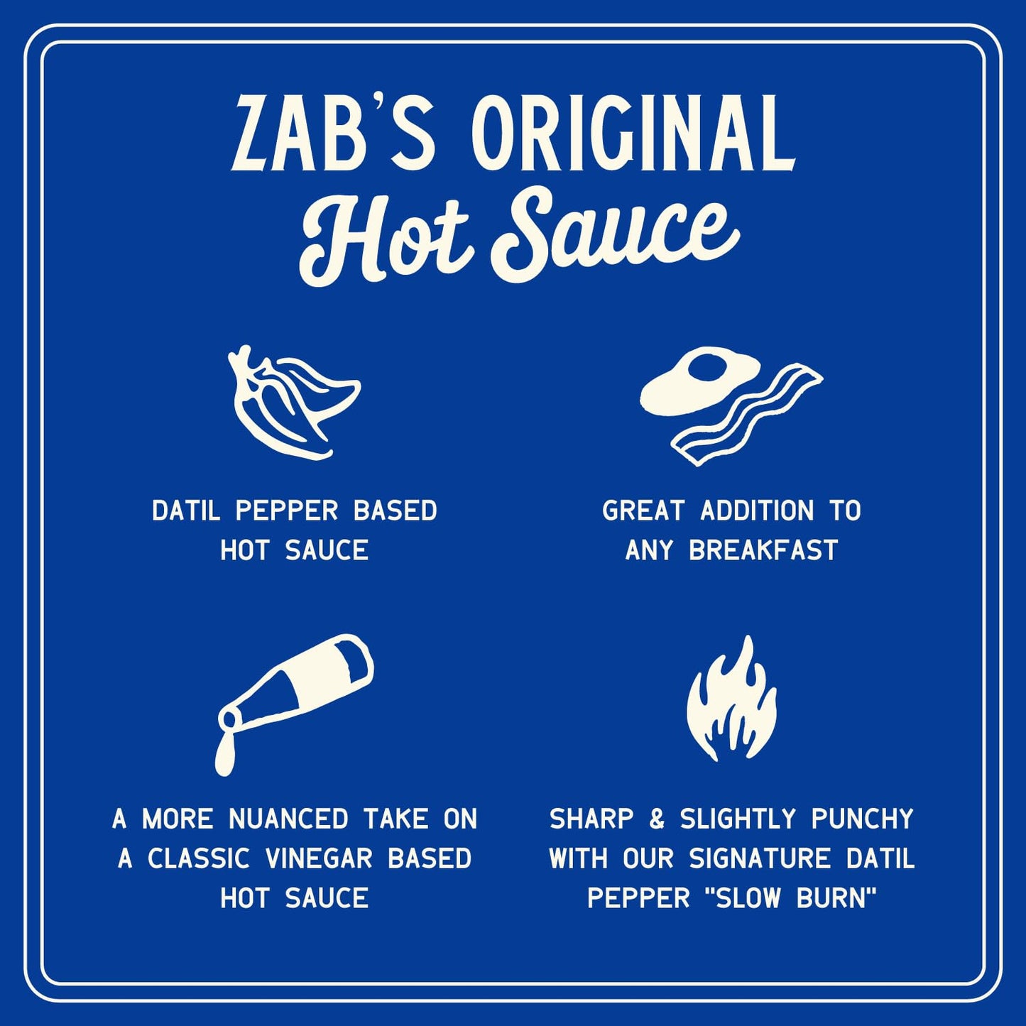 Zab's Original Recipe Craft Hot Sauce (6oz, 1 Pack), Naturally Sweet Heat & Signature Slow Burn from Datil Peppers, Gluten-Free, Vegan, Perfect