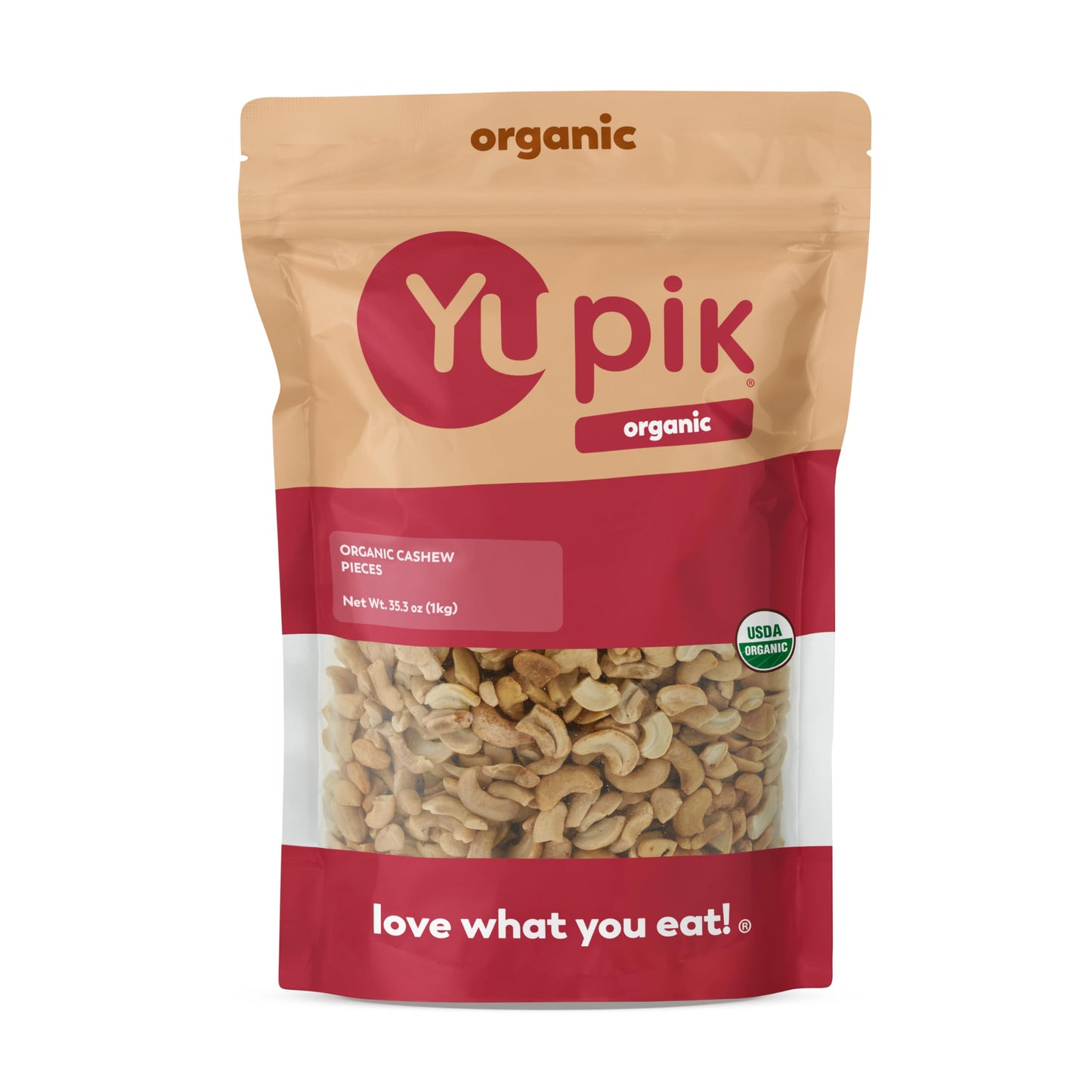 Yupik Organic Raw Cashew Pieces, 2.2 lb (35.2 oz), Gluten-Free, Kosher, Non-GMO, Vegan, Chopped Nuts, Unsalted, Unroasted, Oil-Free, Crunchy Cashews