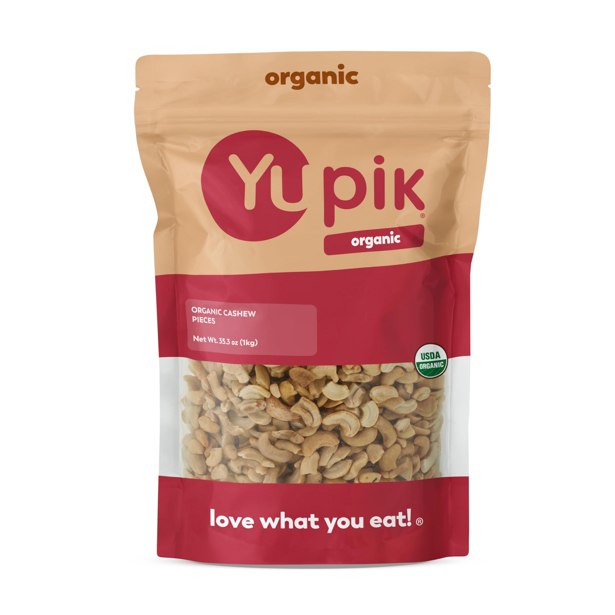 Yupik Organic Raw Cashew Pieces, 2.2 lb (35.2 oz), Gluten-Free, Kosher, Non-GMO, Vegan, Chopped Nuts, Unsalted, Unroasted, Oil-Free, Crunchy Cashews