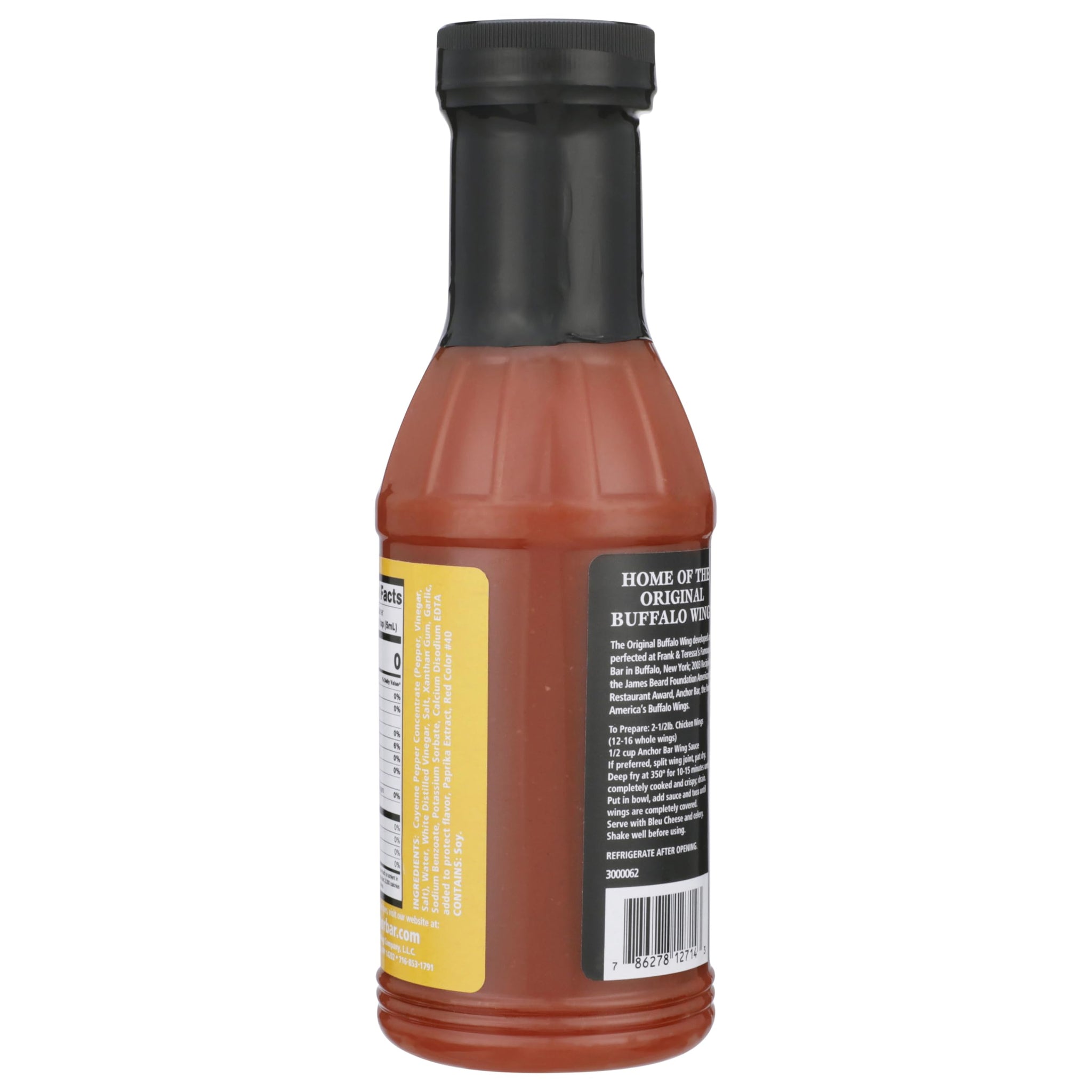 Anchor Bar Original Buffalo Wing Sauce, Hotter Recipe, 12 fl oz | Authentic Buffalo Wing Sauce | Classic Tangy & Spicy Condiment for Wings, Chicken