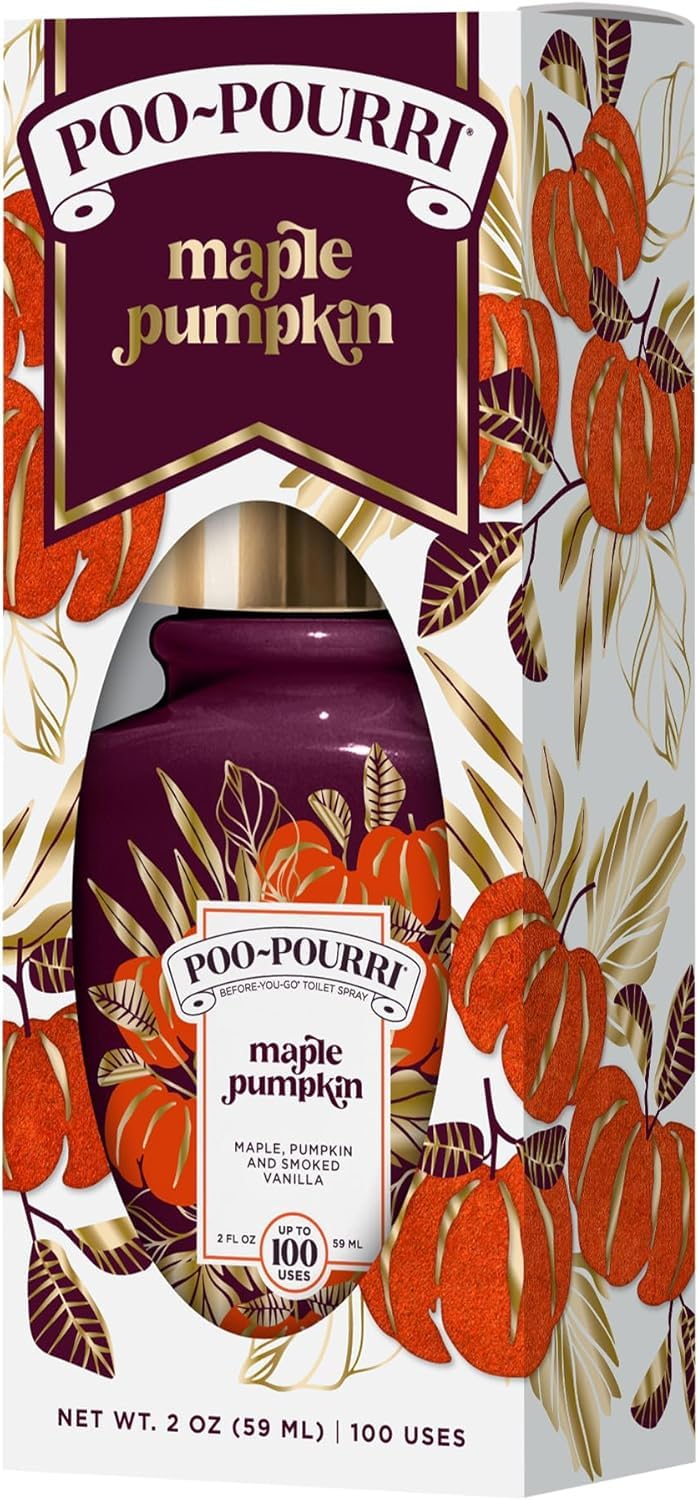 Poo-Pourri Before-You-Go Toilet Spray, Maple Pumpkin, 2 Fl Oz - Maple, Pumpkin and Smoked Vanilla 2 Pack