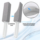 2 Pack Pumice Cleaning Stone with Handle, Toilet Bowl Cleaner Toilet Brush with Non-Slip Long Plastic Handle for Kitchen/Bath/Pool/Household Cleaning