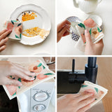 Morigins Mixed Fruit Swedish Kitchen Dishcloths Reusable Dish Towels Absorbent and Fast Dry Cleaning Cloths for Kitchen Cleaning Wipes 6 Pieces