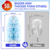 EKACO Heavy Duty Duster Refills for Swiffer Duster (60 Count) | 360° Unscented Disposable Multisurface Dusters with 1 Handle- for Home, Blinds, Fans