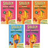 SOLELY Organic Fruit Gummies Variety Pack, Mango, Mango & Orange, Mango & Guaba, Mango & Passion Fruit, Mango & Blueberry, Total 5 Packs, LIVEBEAR
