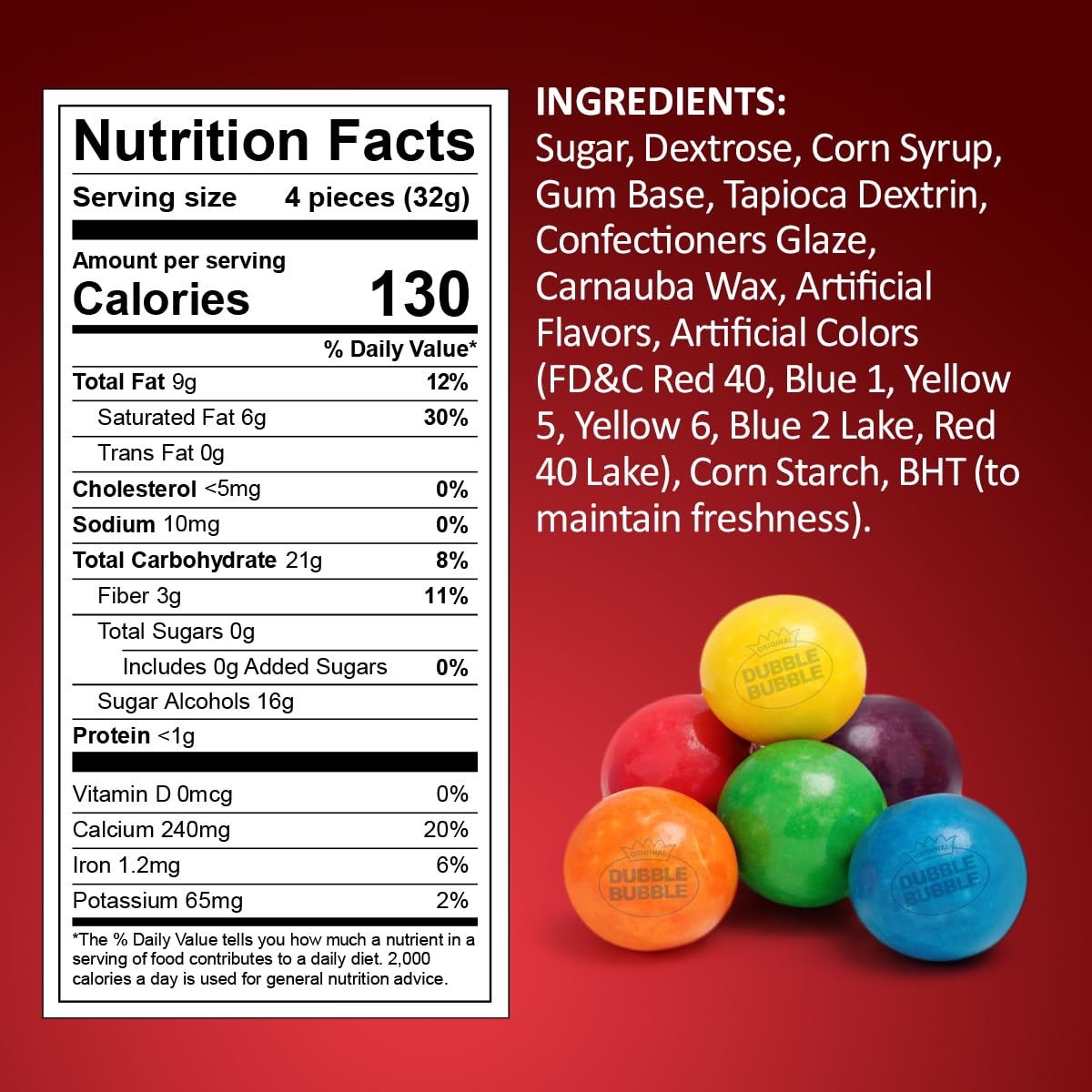 Bulk 1 inch Gumball Machine Refills - 1.5 lb Assorted Fruit Bubble Gum Balls - For Gumball Machines, Parties, and Candy Buffets - Original Flavor