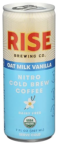 Rise Brewing Co, Coffee Nitro Cold Brew Vanilla Oat Milk Latte Organic, 7 Ounce