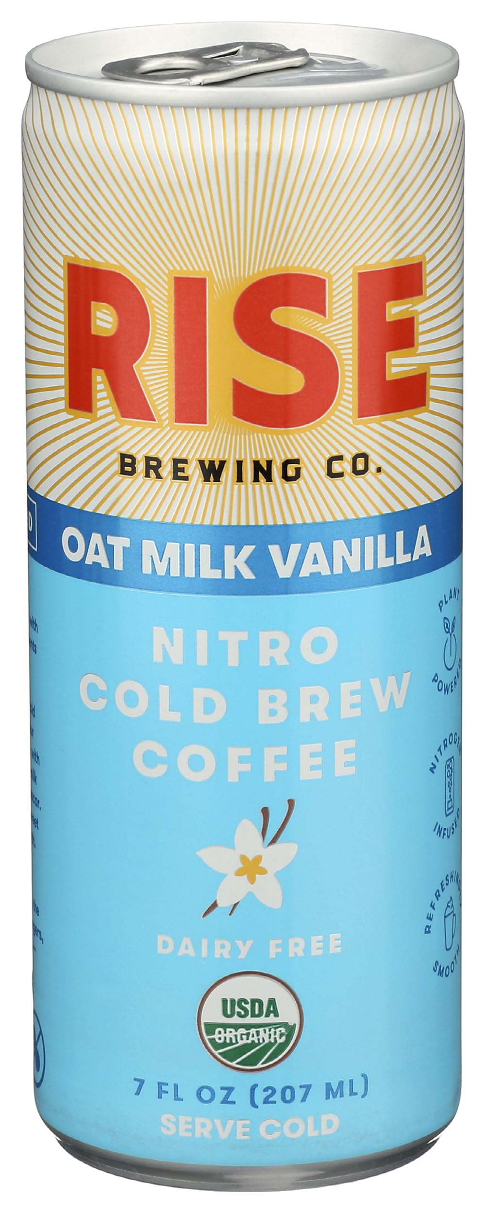 Rise Brewing Co, Coffee Nitro Cold Brew Vanilla Oat Milk Latte Organic, 7 Ounce