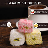 Turkish Delights Candy Gift Box - Assorted Turkish Delight Lokum, Traditional Turkish Food Sweet, Gourmet Lokum Candy, 7.05 oz (200g) (Mixed-Sultana)