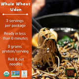 Organic Planet Whole Wheat Udon, Traditional Asian-Style Noodles, Non-GMO 8 oz (3 pack)