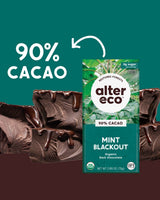 Alter Eco | Dark Chocolate Bars | Pure Dark Cocoa, Fair Trade, Organic, Non-GMO, Gluten Free (Mint Blackout)