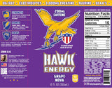 HAWK ENERGY PERFORMANCE - GRAPE NOVA - Premium Sugar Free Energy Drink - 12 Pack - 12 oz cans - Focus and Power - 3000 mg Creatine, 200mg Caffeine