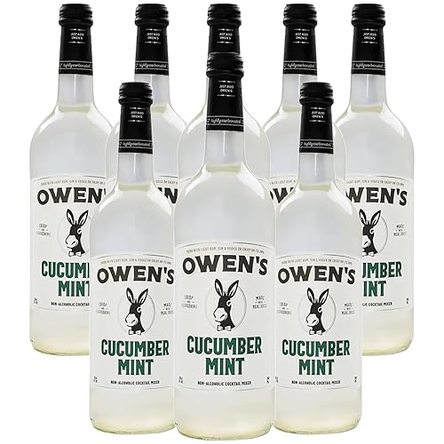 Owen’s Craft Mixers | Cucumber Mint 8 Pack 750ml | Handcrafted in the USA with Premium Ingredients | Vegan & Gluten-Free Soda Mocktail and Cocktail