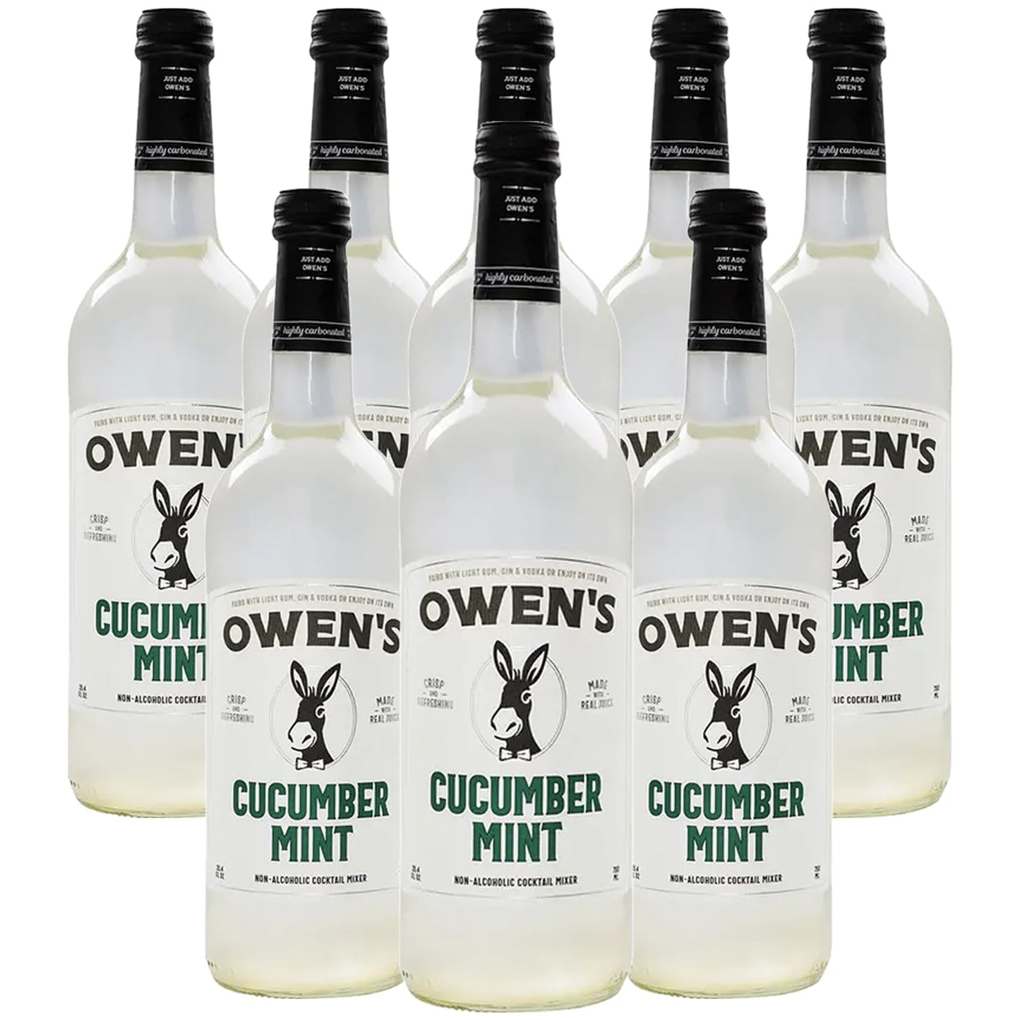 Owen’s Craft Mixers | Cucumber Mint 8 Pack 750ml | Handcrafted in the USA with Premium Ingredients | Vegan & Gluten-Free Soda Mocktail and Cocktail
