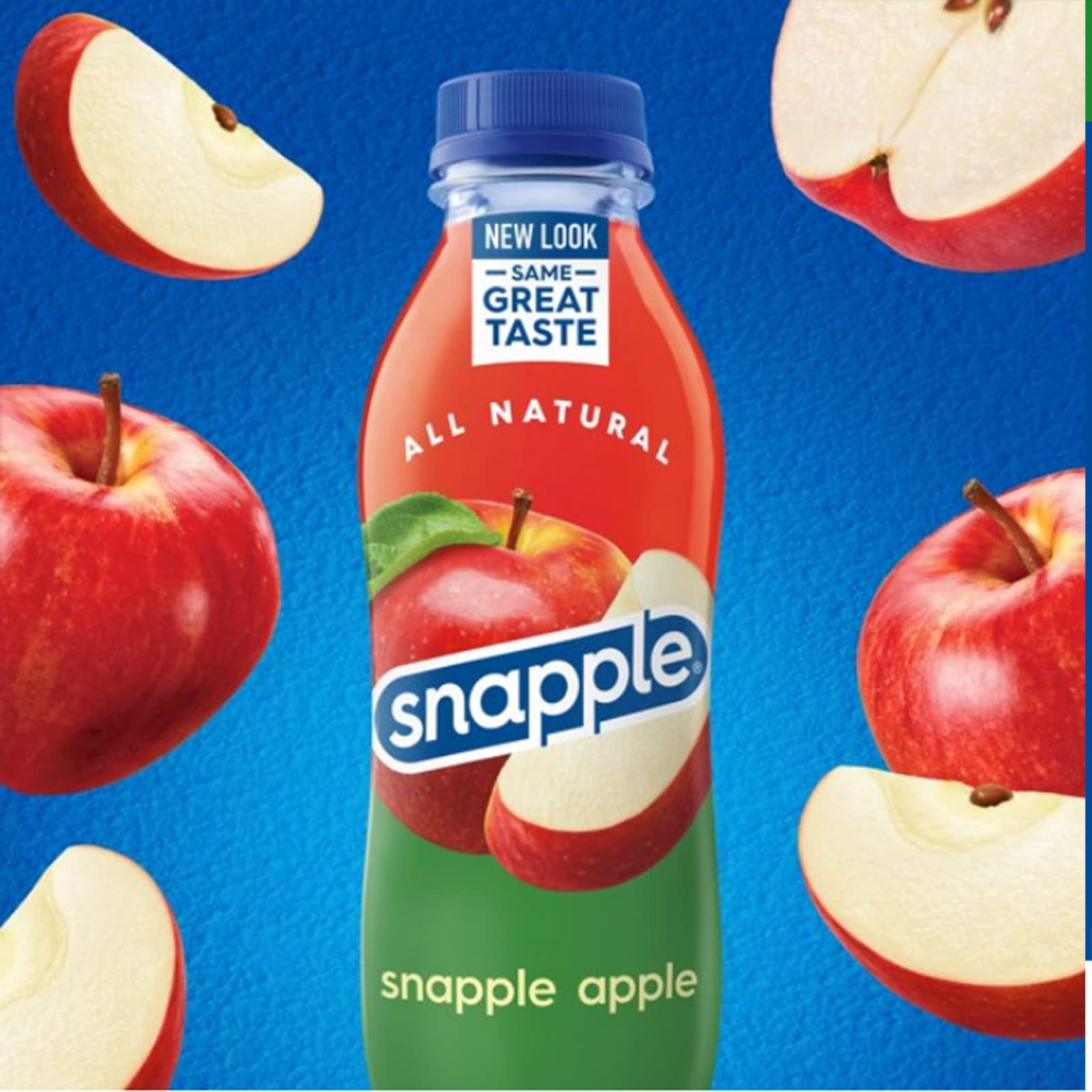 Snapple Apple All Natural Juice Drink Gluten Free 16 fl oz 100% Recycled Plastic Bottle 24 Pack