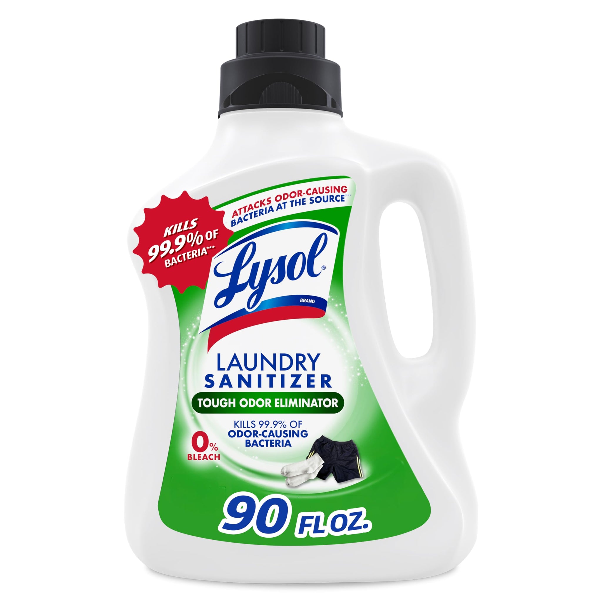 Lysol Tough Odor Eliminator Laundry Sanitizer Additive, Sanitizing Liquid for Gym Clothes and Activewear, 0% Bleach, Eliminates Odor Causing Bacteria