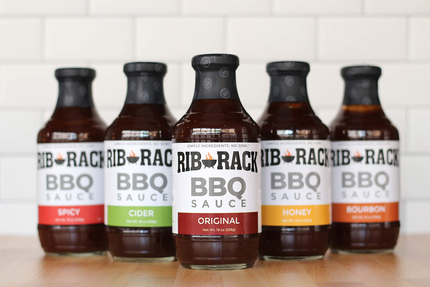Rib Rack BBQ Sauce, Variety Pack: Original, Sweet Honey, Southern Bourbon, and Campfire Cider - 4 Count (Packaging May Vary)