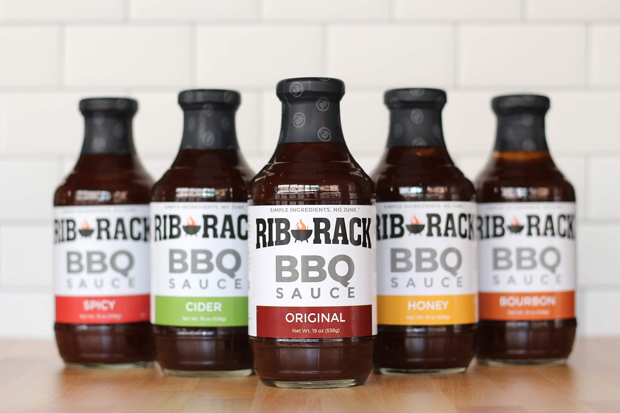 Rib Rack BBQ Sauce, Variety Pack: Original, Sweet Honey, Southern Bourbon, and Campfire Cider - 4 Count (Packaging May Vary)