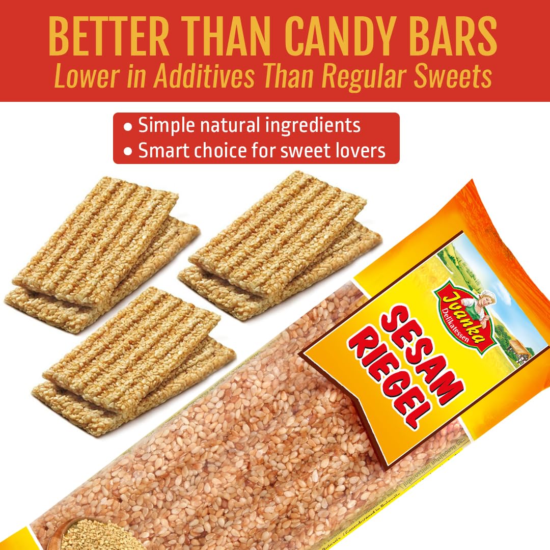 Ivanka's Sesame Crunchy Caramel Bars Deliver Natural Energy & Nutty Flavor - Sesame Bars Ideal for Snacking or Healthy Breakfast - Enjoy the Taste