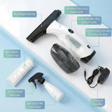 Electric Window Vacuum Squeegee, 2200mAh & 2000Pa Cordless Window Cleaner Tool with 150ml Water Collection Tank, Window Cleaning Kit for Shower Glass
