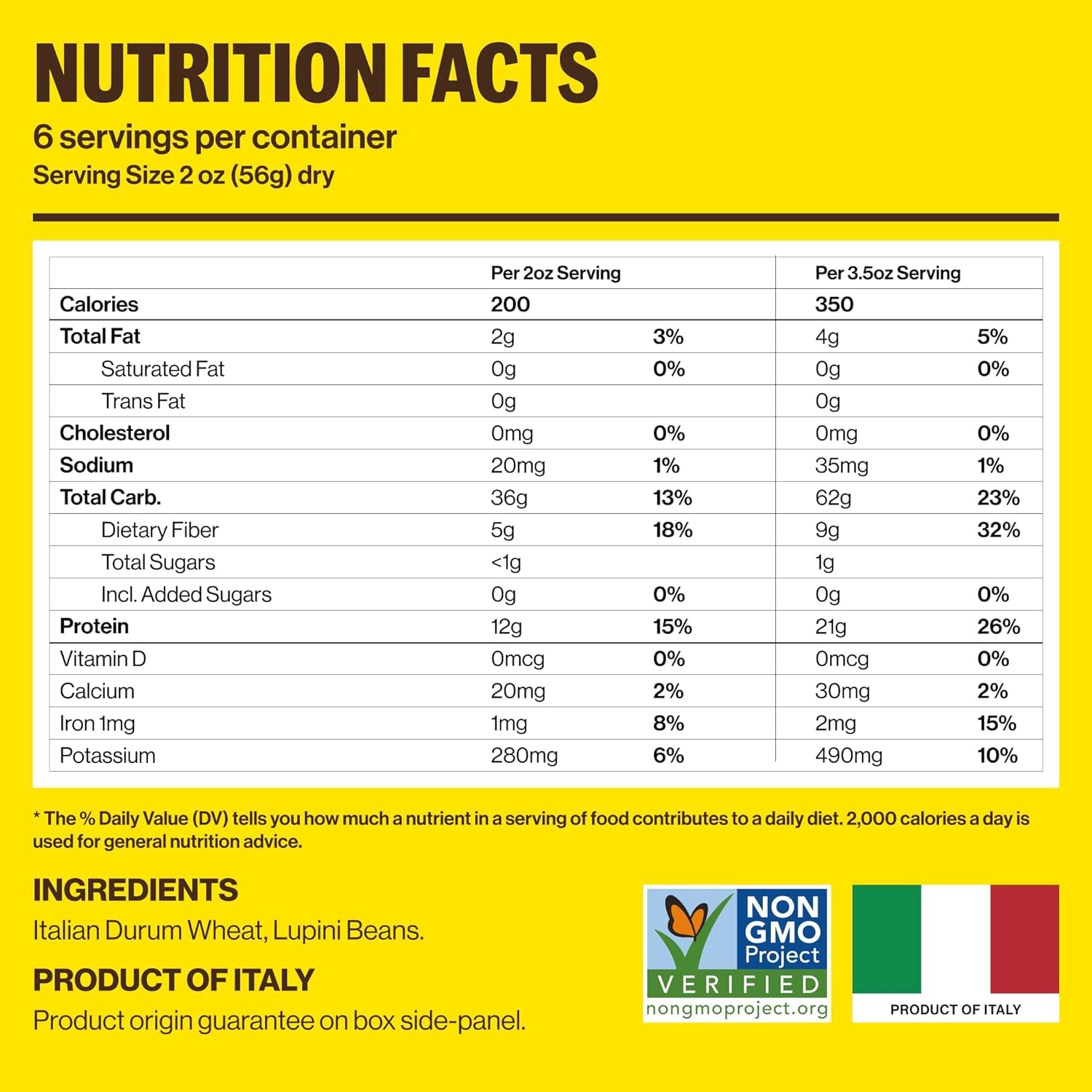 Brami Italian Protein Pasta, Variety | Low Carb | High Fiber | High Protein | Non-GMO | Keto | Made in Italy | Dry Pasta | Semolina | Fortified