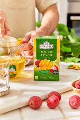 Ahmad Tea Green Tea, Mango & Lychee Teabags, 20 ct (Pack of 1) - Caffeinated & Sugar-Free