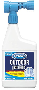 Sprayway Outdoor Glass Cleaner, 32oz | Streak-Free Shine, Foaming Action | Ideal for Windows, Patio Doors, and Outdoor Glass Surfaces