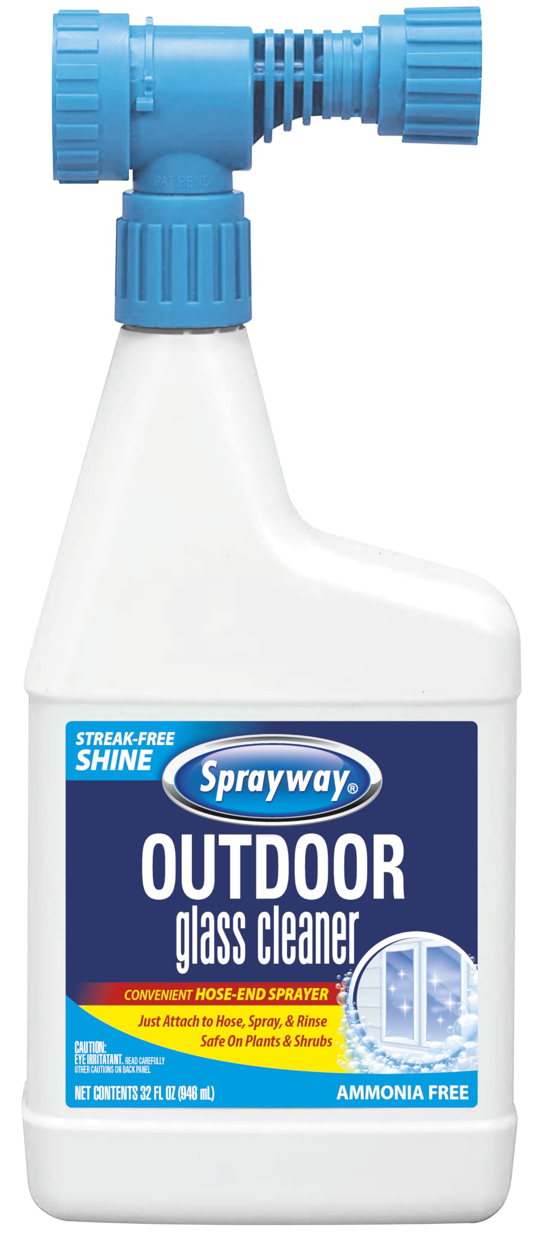 Sprayway Outdoor Glass Cleaner, 32oz | Streak-Free Shine, Foaming Action | Ideal for Windows, Patio Doors, and Outdoor Glass Surfaces