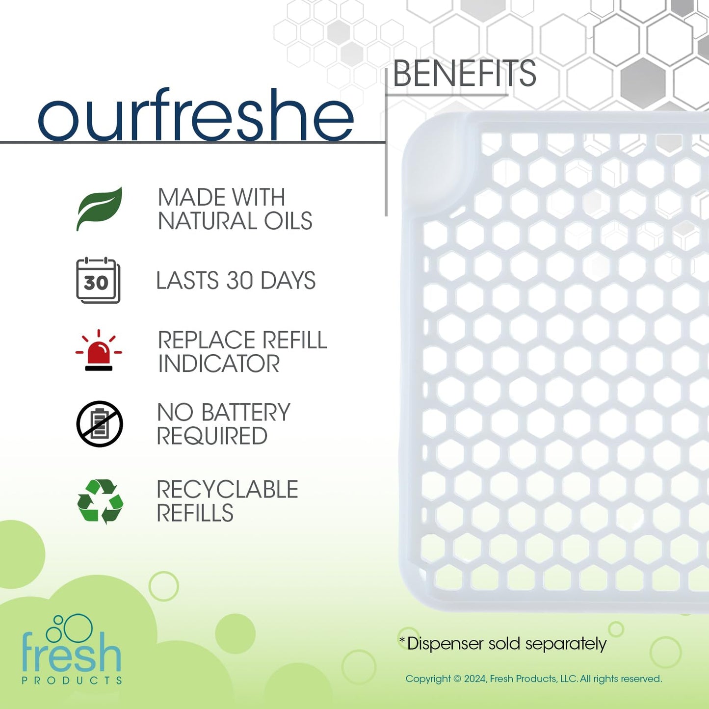 Fresh Products ourfreshe Plug In Air Freshener 30 Day Refills Replace Messy Aerosols with Dry Fragrance For Use in Medium Sized Spaces Coconut Vanilla