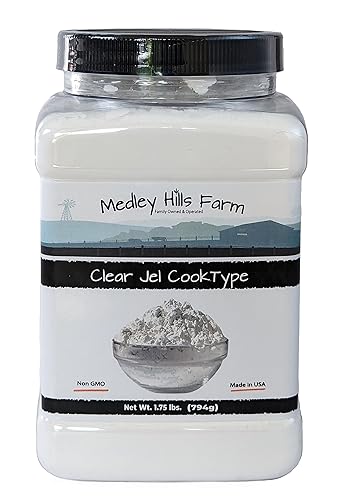 Clear Jel by Medley hills farm 1.75 Lbs. in Reusable Container - Great Clear Jel for canning Pie Filling - Gluten-Free - Non-GMO - Made in USA