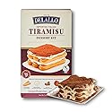 DeLallo Tiramisu Kit, No-Bake Italian Dessert Mix, Tiramisu Cake Mix with Savoiardi Lady Fingers and Mascarpone Cheese Filling, Includes Instant Espresso Powder and Cocoa Powder (1 Pack)