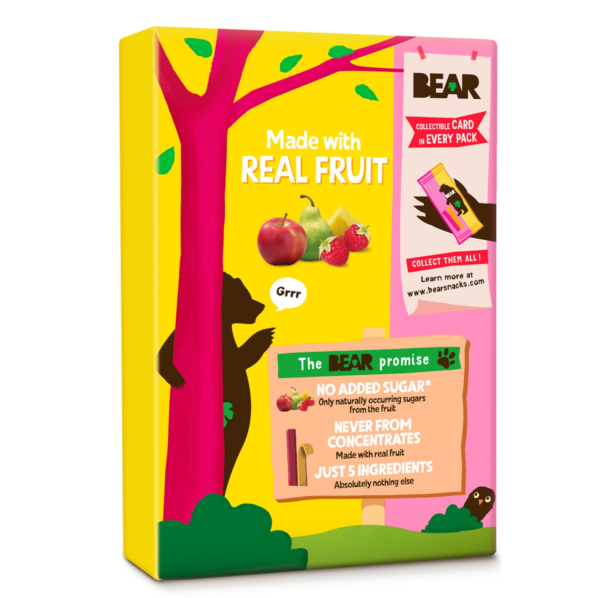 Bear, Fruit Splits Raspberry Pineapple, 3.5 Ounce