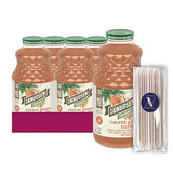 R.W. Knudsen Organic 4-Pack Organic Carrot Ginger Tumeric Fruit Juice 100% USDA Organic 32 fl oz Glass Bottle + 1 Utility Freebie by Lavinia