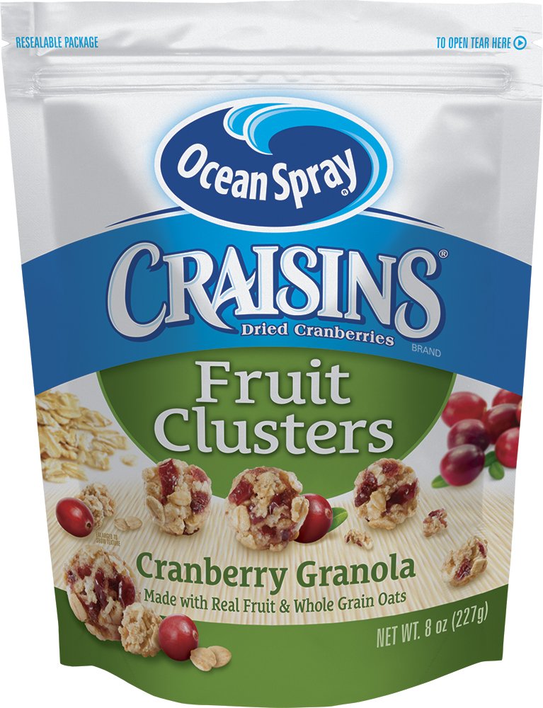Ocean Spray Craisins Fruit Clusters, Cranberry Granola, 8 Ounce