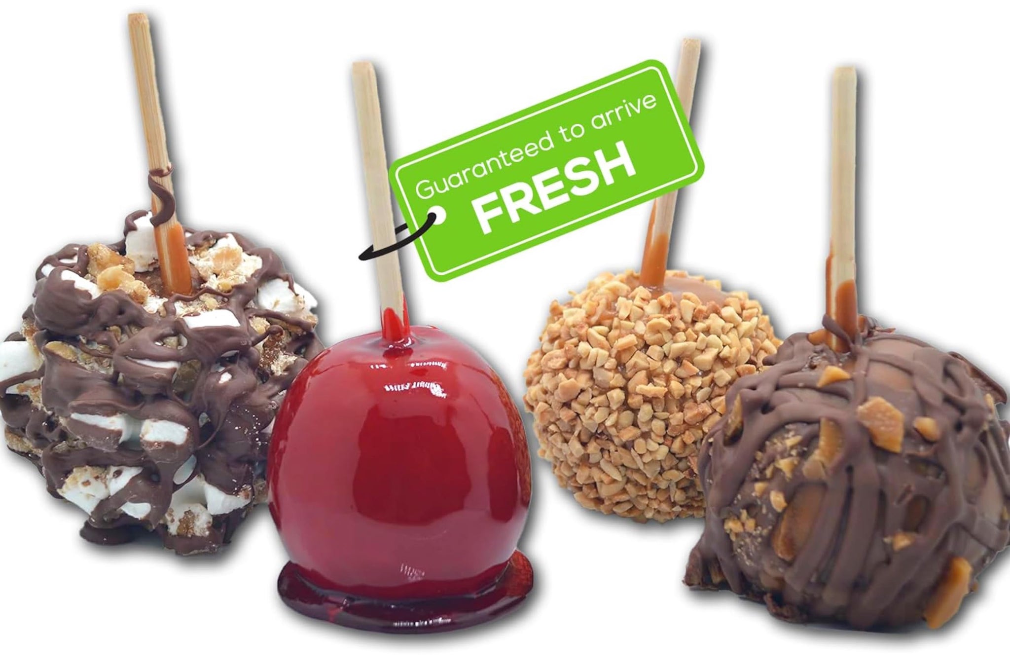 US Sweets Caramel Apples - Caramel Granny Smith Apples | Candied Apples | Delicious Gift | Handmade in Small Batches | Guaranteed to Arrive Fresh