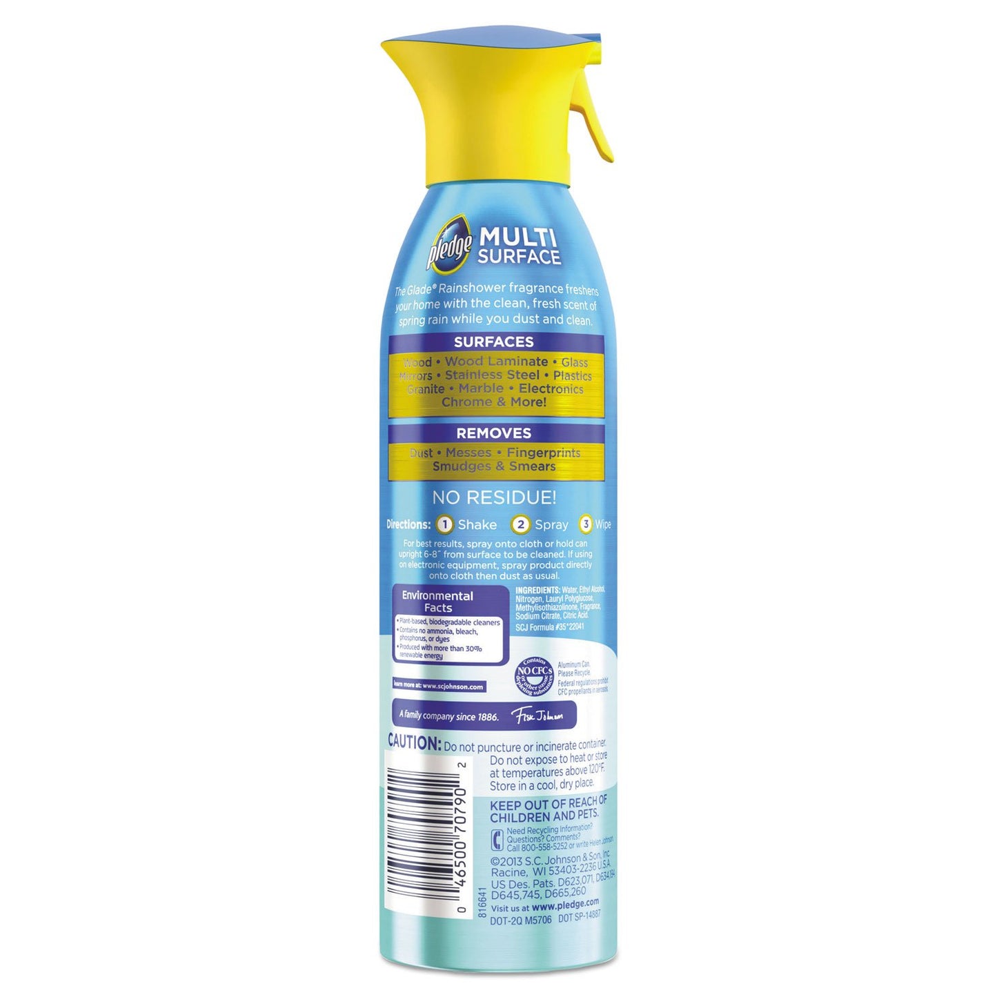 Pledge CB724166 Multi-Surface Everyday Aerosol Rainshower 9.7oz