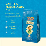 Kauai Coffee Ground Coffee - Smooth, Rich, Medium Roast - Slightly Sweet Nutty Flavor - Arabica Coffee, 10% Hawaiian with No Bitterness - Vanilla