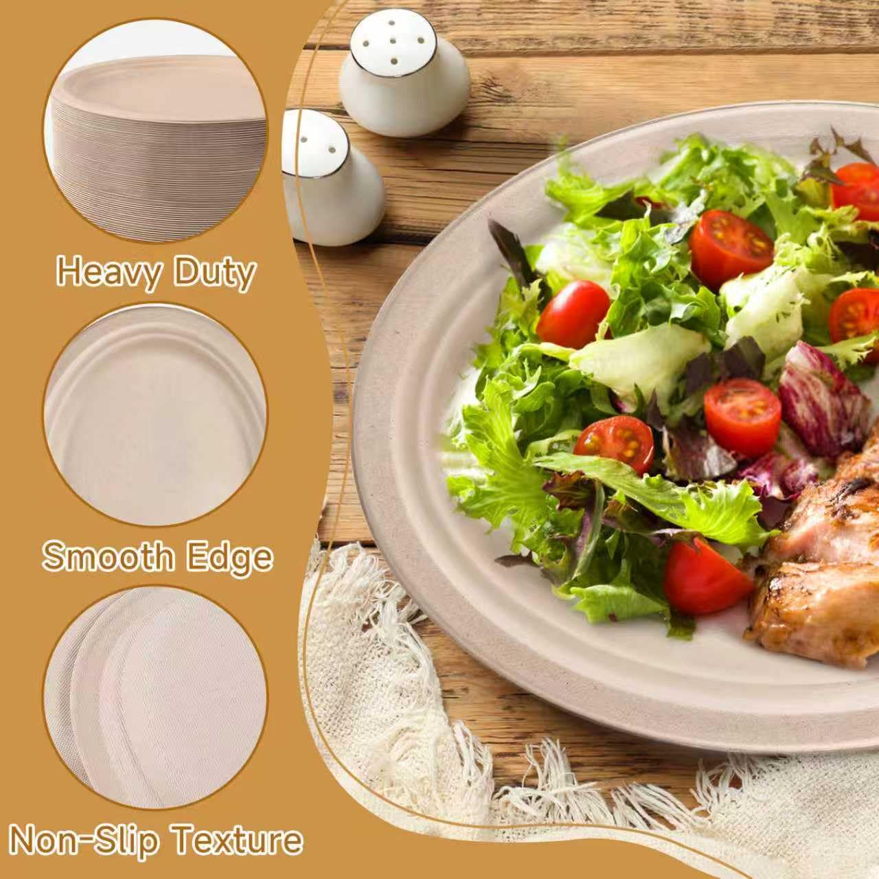 Bgtecho 120 Pack Oval Paper Plates, 12.5 Inch Disposable Dinner Plates, Disposable Heavy Duty Large Biodegradable Plate, Super Strong Compostable