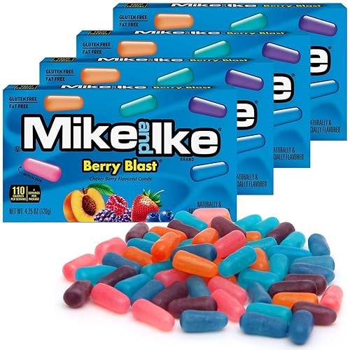 Mike and Ike Berry Blast Candy, 4 Pack, Ideal Mike and Ike Candy for Your Favorite Films, Perfect for Sharing with Friends.