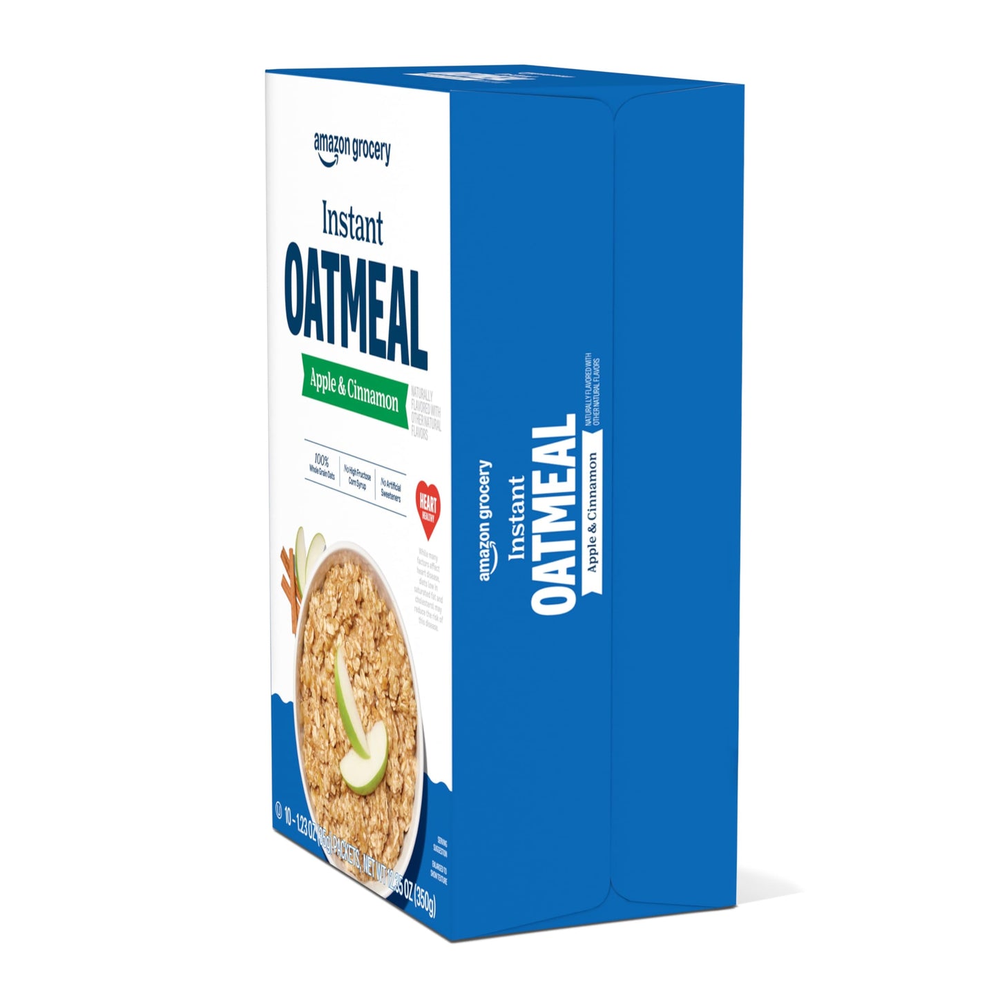 Amazon Grocery, Apple & Cinnamon Instant Oatmeal, 1.23 Oz, 10 Ct