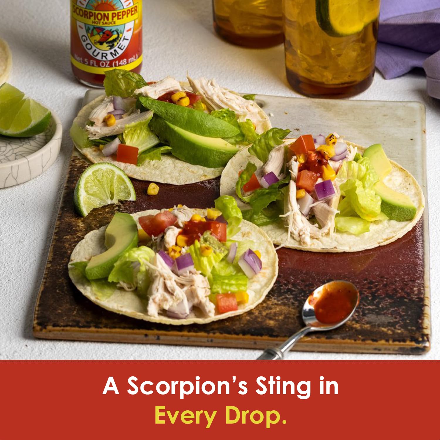 Dave's Gourmet Scorpion Pepper Hot Sauce - Extract-Free Insanely Hot Flavor - Hot Sauce for Burgers, Stews, Tacos, Pizza & More - Spicy Gluten-Free