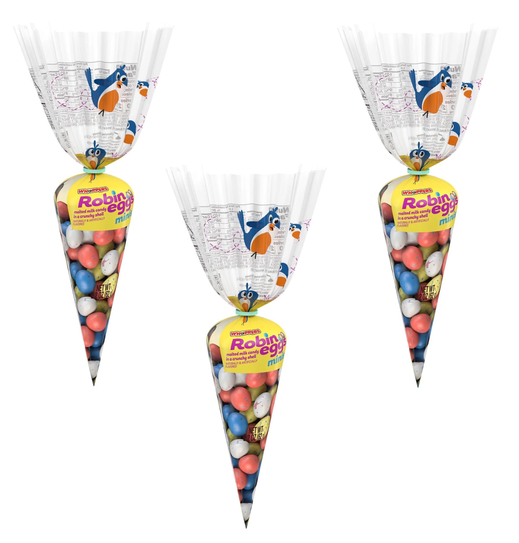 Whoppers Mini Robin Eggs In Carrot Shaped Packaging - Pack of 3 - Tasty Treats for the Whole Family - Perfect for Easter Baskets - Start a New