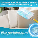 FURCIELOS Disposable Microfiber Feather Duster Refills, Multi-Surface Duster Compatible with Swiffer Dusters Handle, 60 Count, Unscented