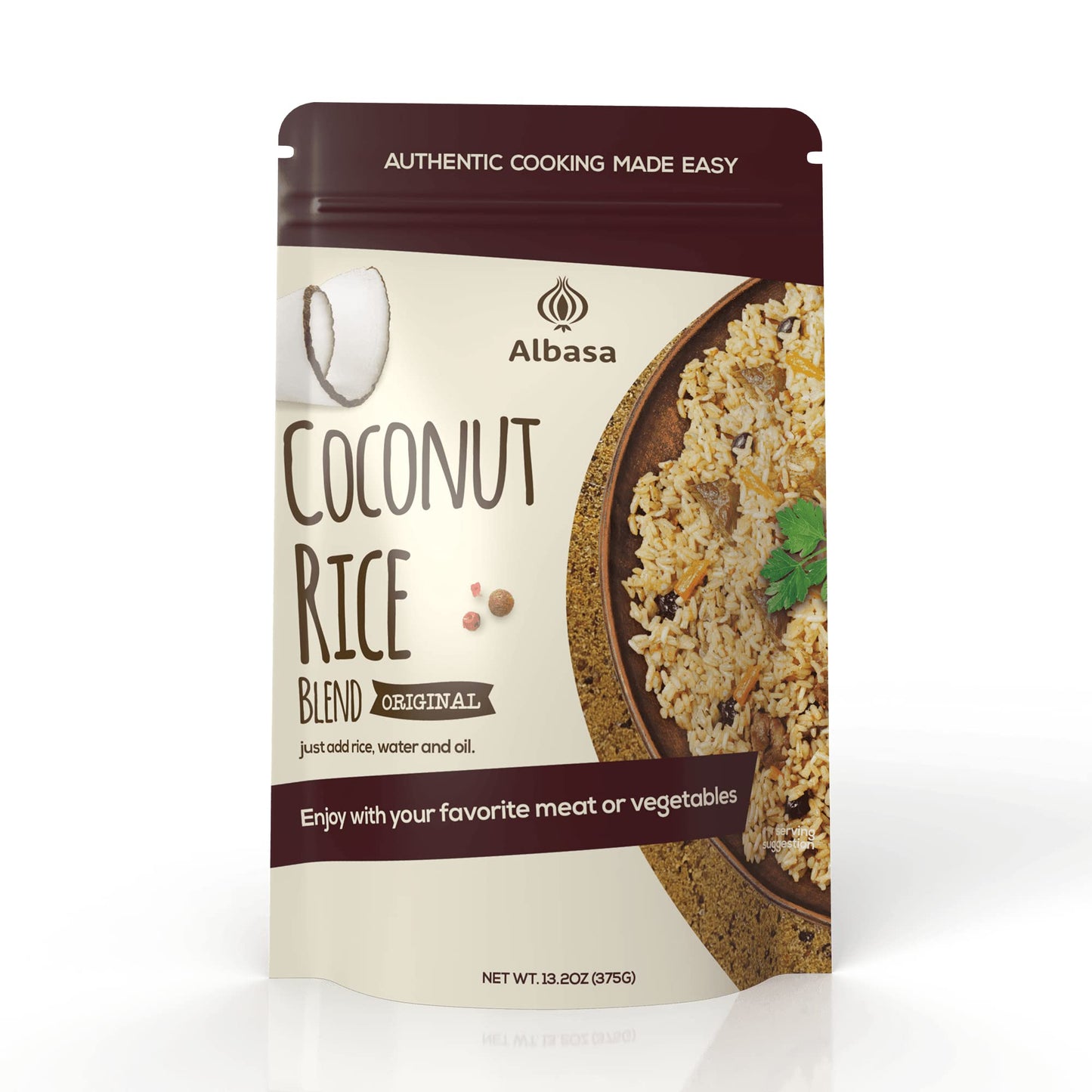 Coconut Rice Seasoning [Original(Not Spicy), 13.7oz] Real Coconut Milk, Seasoning and Spices