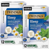 Twinings Nightly Calm Herbal Tea K-Cup Pods for Keurig - Sleep Tea, Bedtime Caffeine-Free Tea Blend, Soothing Chamomile, Relaxing Spearmint, Subtle